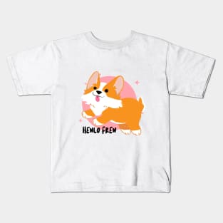 Wholesome Corgi Henlo Fren Kids T-Shirt